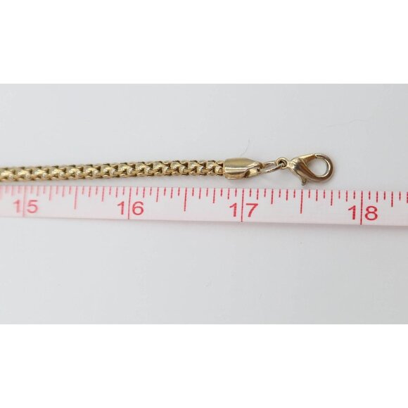 Vintage ROMAN Gold Tone Pave Rhinestone Pendant Necklace 17.5" Snake Chain - Picture 6 of 7